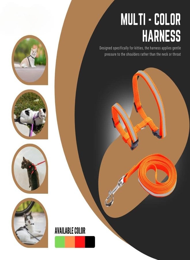 KittuPet طقم سرج ومقود للقطط من KittuPet، مصنوع من النايلون الناعم المقاوم للهروب، قابل للتعديل، مناسب للقطط الصغيرة والمتوسطة والكبيرة، بنقشة دونات زرقاء على شكل مخالب. عبوة من قطعة واحدة. - Image 2